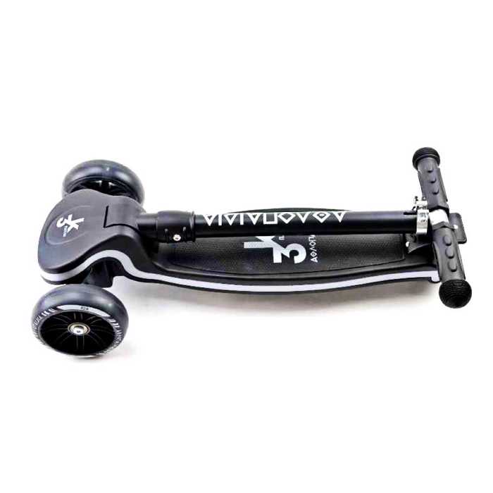 ATHLOPAIDIA Folding scooter with illuminated base and wheels - Black AThLOPAIDIA 3troxo Patini (Scooter) anadiploumeno me fotizomeni basi kai rodakia - Mavro